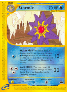 Carte Pokémon Starmie 44/144 Peu commune Skyridge