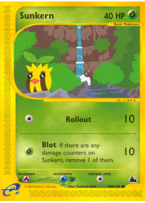 Carte Pokémon Sunkern 106/144 Commune Skyridge