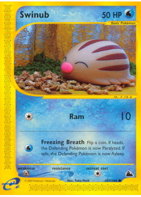 Carte Pokémon Swinub 107/144 Commune Skyridge
