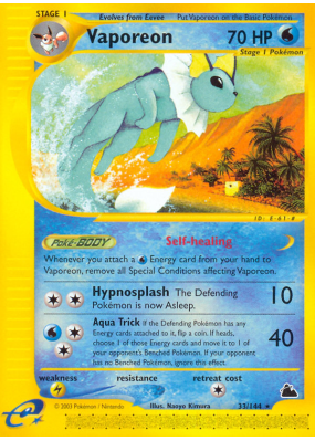 Carte Pokémon Vaporeon 33/144 Rare Skyridge