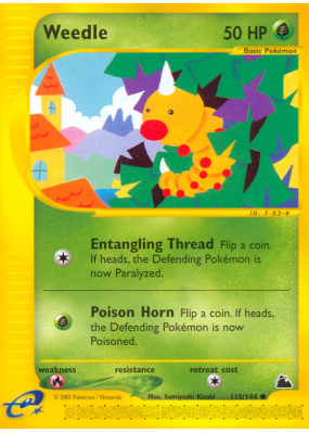 Carte Pokémon Weedle 115/144 Commune Skyridge