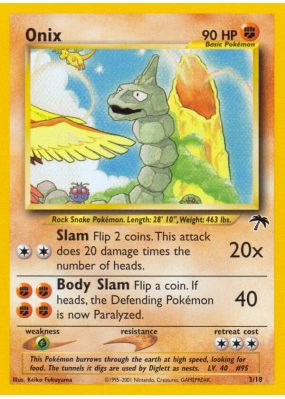 Carte Pokémon Onix 3/18 Aucune Southern Islands