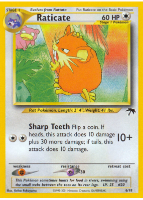 Carte Pokémon Raticate 6/18 Aucune Southern Islands