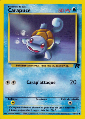 Carte Pokémon Carapuce 68/82 Commune Team Rocket (JCC)