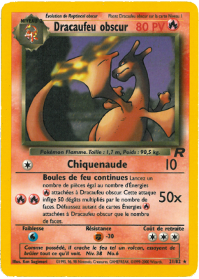 Carte Pokémon Dracaufeu obscur 21/82 Rare Team Rocket (JCC)