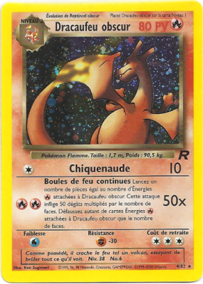 Carte Pokémon Dracaufeu obscur 4/82 Holographique Team Rocket (JCC)