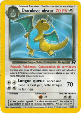 Carte Pokémon Dracolosse obscur 22/82 Rare Team Rocket (JCC)