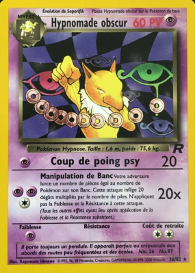 Carte Pokémon Hypnomade obscur 26/82 Rare Team Rocket (JCC)