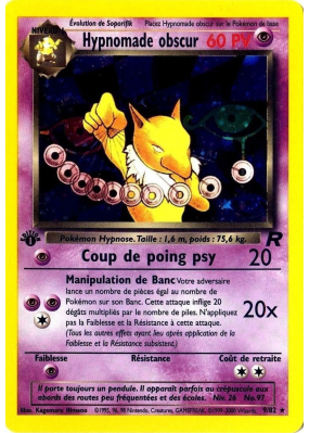 Carte Pokémon Hypnomade obscur 9/82 Holographique Team Rocket (JCC)