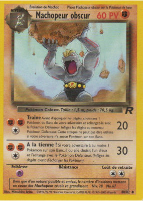 Carte Pokémon Machopeur obscur 40/82 Peu commune Team Rocket (JCC)