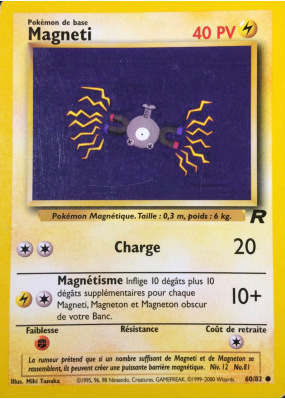 Carte Pokémon Magneti 60/82 Commune Team Rocket (JCC)
