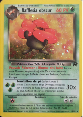 Carte Pokémon Rafflesia obscur 13/82 Holographique Team Rocket (JCC)