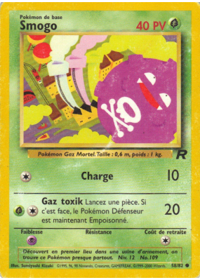 Carte Pokémon Smogo 58/82 Commune Team Rocket (JCC)