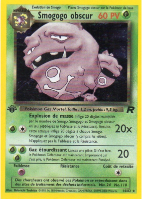 Carte Pokémon Smogogo obscur 14/82 Holographique Team Rocket (JCC)