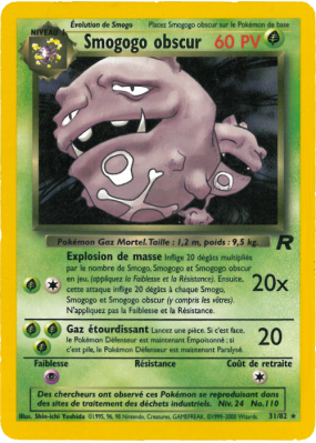 Carte Pokémon Smogogo obscur 31/82 Rare Team Rocket (JCC)