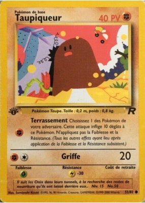 Carte Pokémon Taupiqueur 52/82 Commune Team Rocket (JCC)