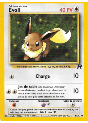 Carte Pokémon Évoli 55/82 Commune Team Rocket (JCC)