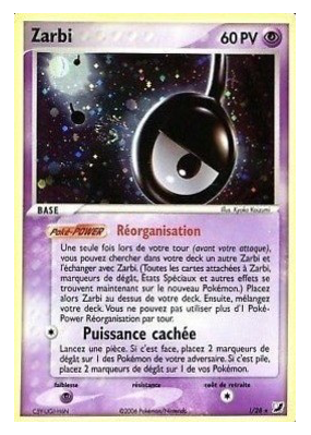 Carte Pokémon Zarbi QUE/28 Rare Forces Cachées