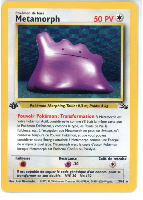 Carte Pokémon Metamorph 3/62 Holographique Fossile (JCC)