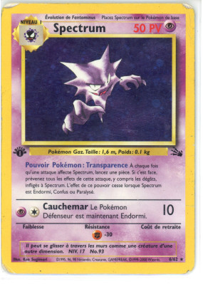 Carte Pokémon Spectrum 6/62 Holographique Fossile (JCC)