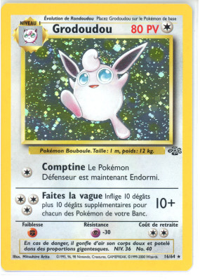 Carte Pokémon Grodoudou 16/64 Holographique Jungle (JCC)