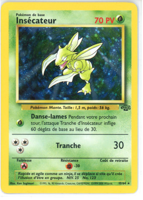 Carte Pokémon Insécateur 10/64 Holographique Jungle (JCC)