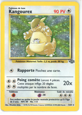 Carte Pokémon Kangourex 5/64 Holographique Jungle (JCC)