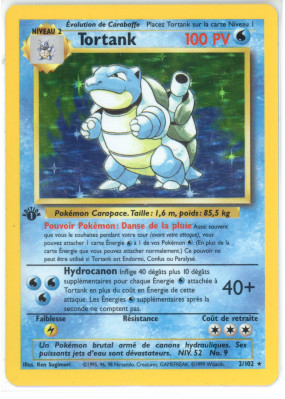 Carte Pokémon Tortank 2/102 Holographique Set de Base