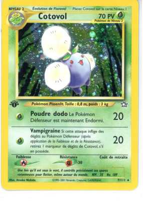 Carte Pokémon Cotovol 7/111 Holographique Neo Genesis