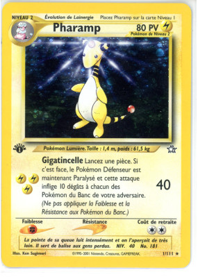 Carte Pokémon Pharamp 1/111 Holographique Neo Genesis