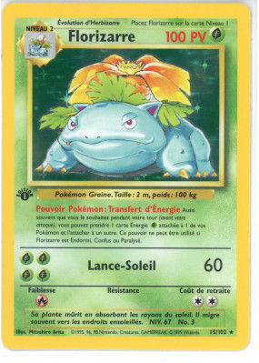 Carte Pokémon Florizarre 15/102 Holographique Set de Base