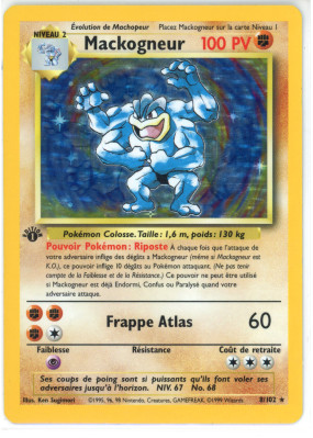 Carte Pokémon Mackogneur 8/102 Holographique Set de Base