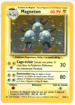 Carte Pokémon Magneton 9/102 Holographique Set de Base