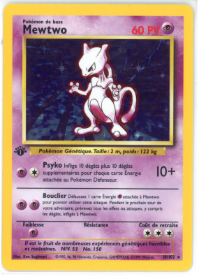 Carte Pokémon Mewtwo 10/102 Holographique Set de Base