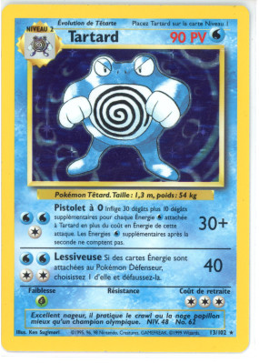 Carte Pokémon Tartard 13/102 Holographique Set de Base