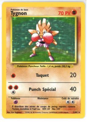 Carte Pokémon Tygnon 7/102 Holographique Set de Base