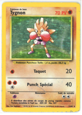 Carte Pokémon Tygnon 7/102 Holographique Set de Base
