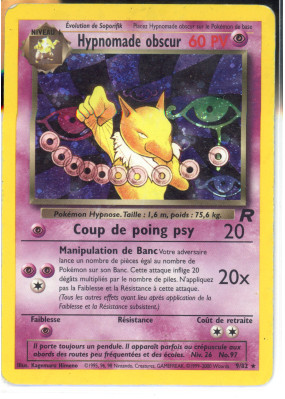 Carte Pokémon Hypnomade obscur 9/82 Holographique Team Rocket (JCC)