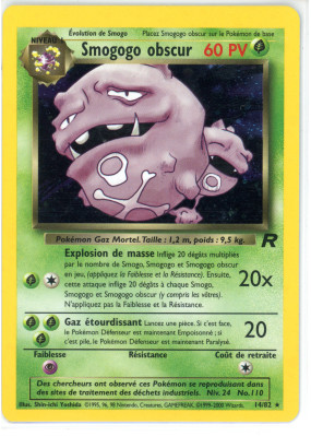 Carte Pokémon Smogogo obscur 14/82 Holographique Team Rocket (JCC)