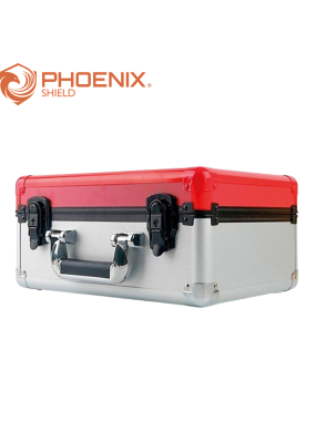 Phoenix Shield - Suitcase Long Graded Cards PSA Collect Box With Glass - 46 x 17,5 x 20 cm - Rouge & Blanche