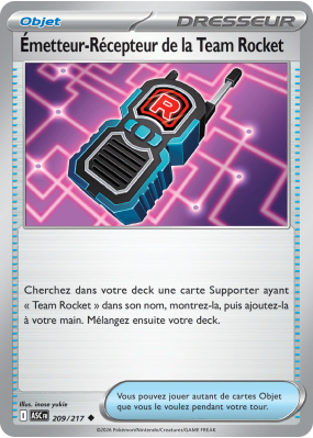 Carte Pokémon Émetteur-Récepteur de la Team Rocket 209/217 Peu commune Héros Transcendants