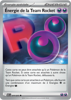 Carte Pokémon Énergie de la Team Rocket 217/217 Peu commune Héros Transcendants