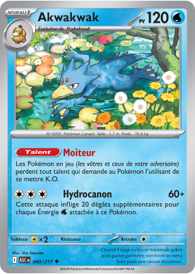 Carte Pokémon Akwakwak 040/217 Peu commune Héros Transcendants
