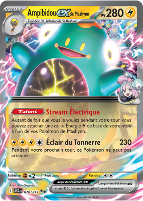 Carte Pokémon Ampibidou-ex de Mashynn 070/217 Double rare Héros Transcendants