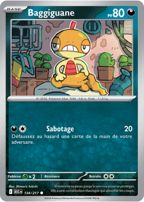 Carte Pokémon Baggiguane 134/217 Commune Héros Transcendants