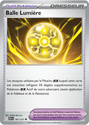 Carte Pokémon Balle Lumière 191/217 Peu commune Héros Transcendants