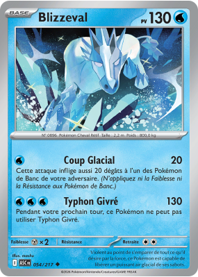 Carte Pokémon Blizzeval 054/217 Peu commune Héros Transcendants