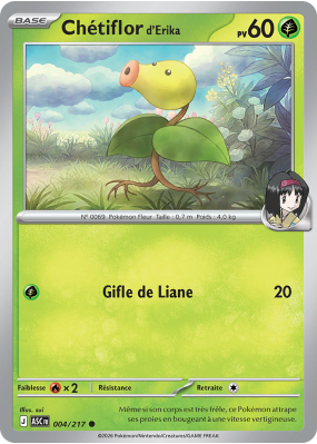 Carte Pokémon Chétiflor d'Erika 004/217 Commune Héros Transcendants