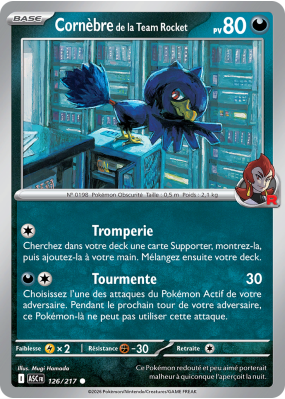 Carte Pokémon Cornèbre de la Team Rocket 126/217 Commune Héros Transcendants