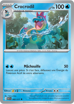 Carte Pokémon Crocrodil 042/217 Peu commune Héros Transcendants